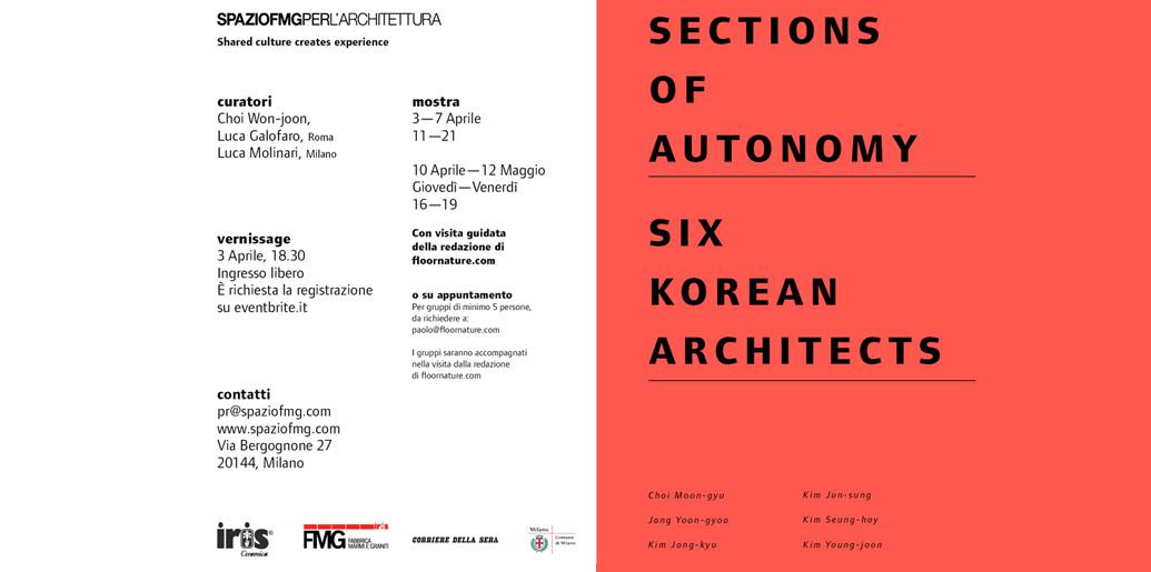 SECTIONS OF AUTONOMY SIX KOREAN ARCHITECTS