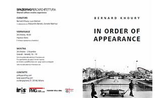 BERNARD KHOURY. IN ORDER OF APPEARANCE