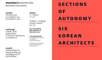 SECTIONS OF AUTONOMY SIX KOREAN ARCHITECTS
