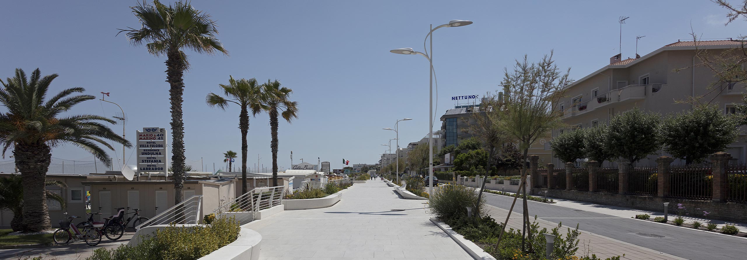 LUNGOMARE RASI SPINELLI AND THE COUNCIL HALL IN CATTOLICA (RN) - ITALY